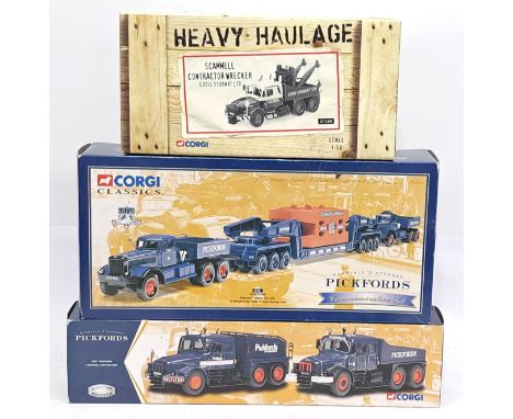 Corgi Heavy Haulage &amp; Corgi Classics &ldquo;Pickfords&rdquo;, 1:50 Scale, a boxed group. &nbsp;Includes CC12306 Scammell 