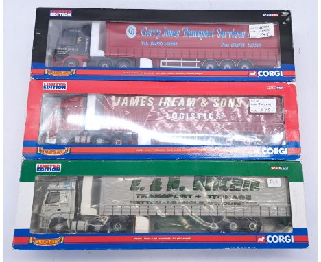 Corgi "Hauliers of Renown" series a boxed group to include; CC13412 Man TGA XXL Curtainside "Gerry Jones Transport Services L