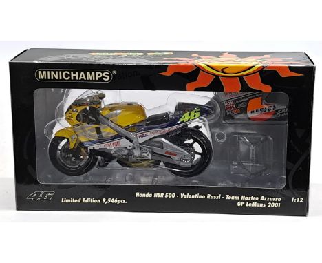 Minichamps Valentino Rossi Collection, 1:12 Scale, Honda NSR 500 &ndash; Team Nastro Azzurro GP LeMans 2001, boxed.&nbsp;&nbs