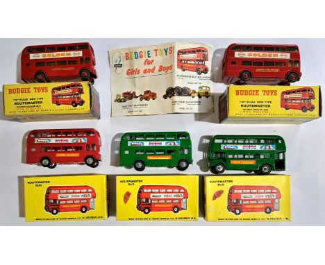 Budgie, a boxed Routemaster Bus group comprising of earlier and later issues to include liveries such as "Esso Golden" and si