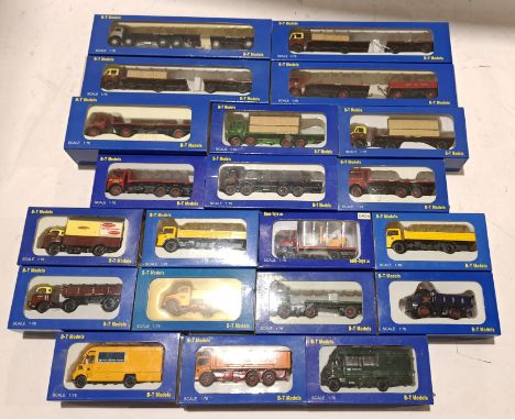 Base Toys/B-T Models, a boxed Group of Scale Model Vehicles. Includes DA86 Foden DG 6x4 Flatbed 'BRS' Circa 1948 - 1960 with 