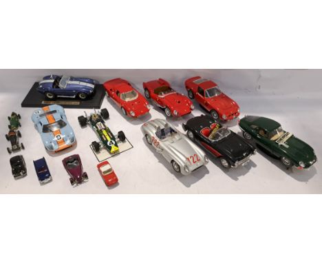 Bburago, Corgi &amp; Similar, a unboxed Group of Commercial and Racing Vehicles. Includes Mercedes Benz 300 SLR with others. 