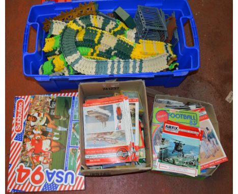 Quantity of assorted toys: good quantity of Dinosaur Flexi-Trax, includes track, vehicles, tunnels, etc; Corinthian football 