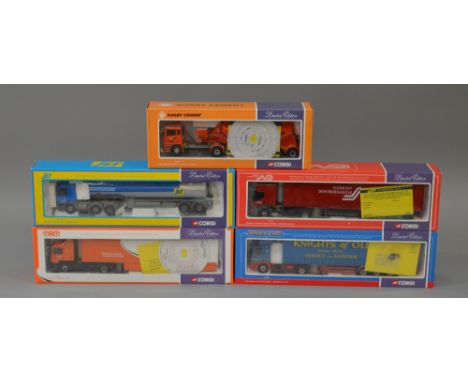 Five Corgi 1:50 scale diecast model lorries: 74901; 75701; 75302; 75405; 75603. All boxed, appear E.