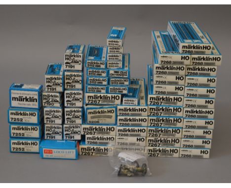 H0 scale. Marklin. Good quantity of elevated track sections & other accessories.