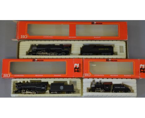 H0 scale. Rivarossi 3 x locomotives. 1225 0-4-0 switcher, 1271 0-8-0 Indian Harbour Belt Switcher & 1536 2-10-2 Baltimore & O