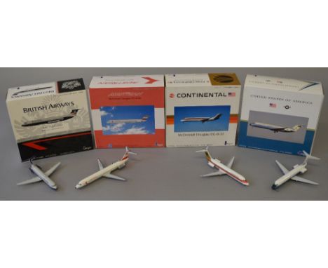 Nflight 200. 1:200 scale. Diecast aircraft. Includes British Airways BAC 111-510ED, Austrian DC-9-50, Continental DC-9-50 & U