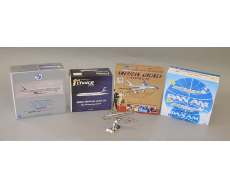 1:200 scale diecast aircraft. Various manufacturers. Includes BOAC Bristol Brittania, Ltd Edition Air France Boeing 707, Pan 