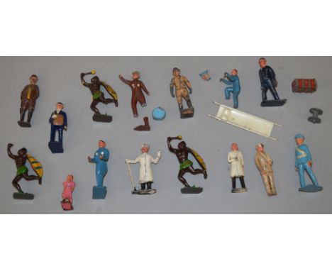Assorted metal figures, includes Zulu, by Crescent, Johillco and similar. Conditions vary. (16)