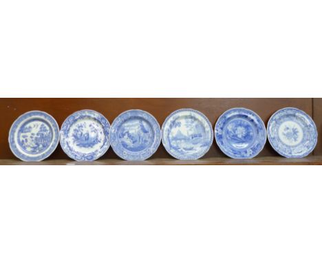 A set of six The Spode Blue Room Collection blue and white dinner plates 