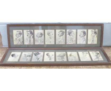 Sixteen lithographic portraits of army officers, etc., in the form of charicatures, each entitled by hand, approximately 1900