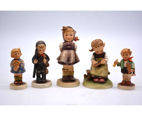 Five Goebel 'Hummel' figures including; Which Hand, Busy Student, etc.