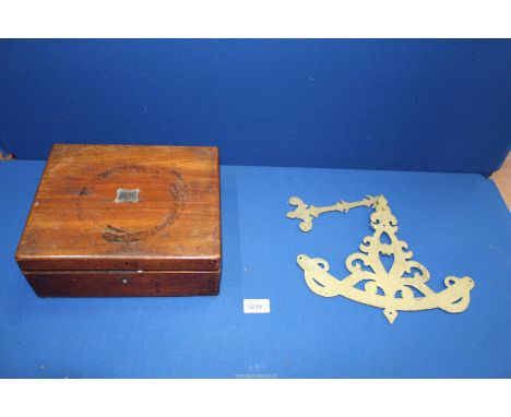 A small writing box (a/f) and a brass Inclinometer.