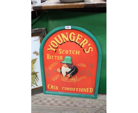 A 'Younger's Scotch Bitter' sign, 24'' x 19''.