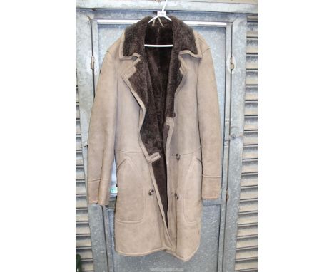 A vintage heavyweight lined suede Overcoat.