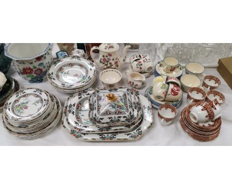 A Spode 'Landscape'A Palissy 'Chinese Flower' 13-piece part coffee set; a Stanley 18-piece Japan pattern part teaset; a Poole