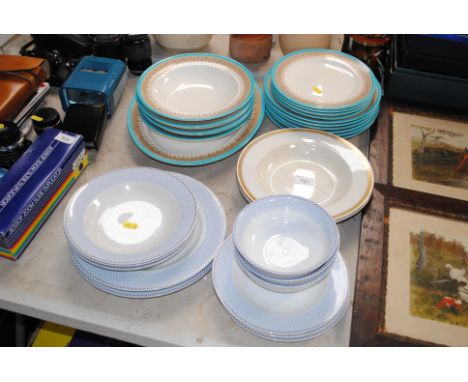 A collection of various patterned dinner ware including Royal Worcester, and Losol ware