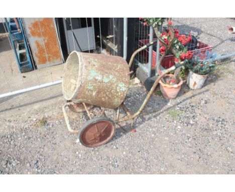 A manual cement mixer