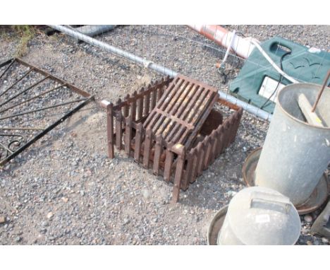 A cast iron fire grate