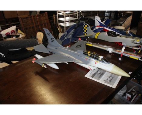 A radio controlled aeroplane, modelled after F-160/16i with operation manual