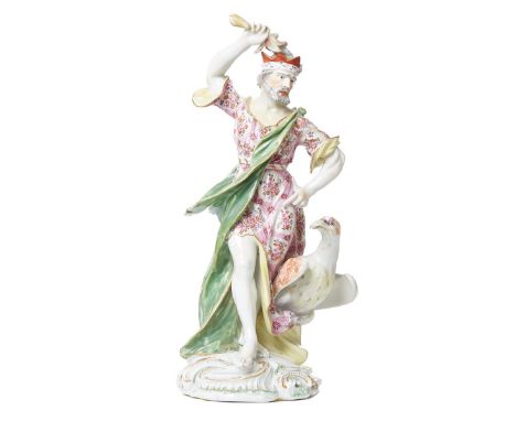 A LARGE DERBY PORCELAIN FIGURE OF JUPITER WITH EAGLE A LARGE DERBY PORCELAIN FIGURE OF JUPITER WITH EAGLE, CIRCA 1765-1770 Mo