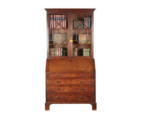 A FINE GEORGE III MAHOGANY SECRETAIRE BOOKCASE A FINE GEORGE III MAHOGANY SECRETAIRE BOOKCASE, CIRCA 1775 With overhanging st