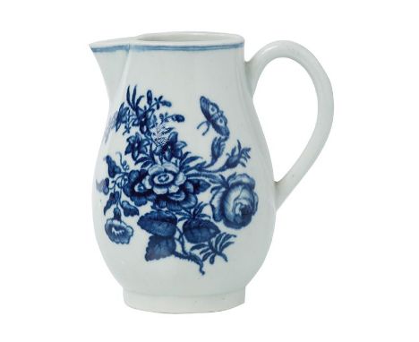 A WORCESTER DR WALL BLUE AND WHITE SPARROW BEAK CREAM JUG A WORCESTER DR WALL BLUE AND WHITE SPARROW BEAK CREAM JUG, CIRCA 17