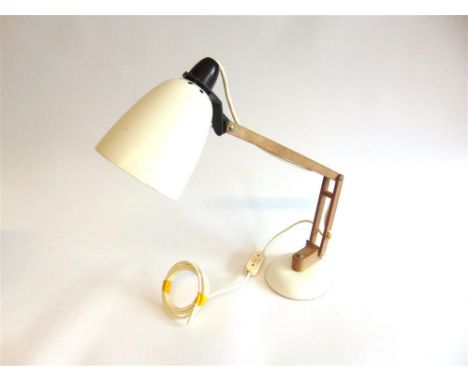 TERENCE CONRAN FOR HABITAT:  a 'maclamp' adjustable table lamp in white, 54cm high