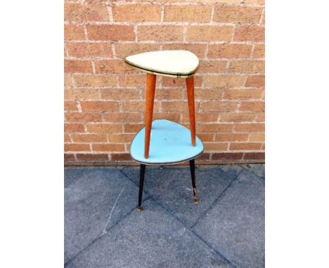 A COLLECTION OF 'RETRO' OCCASIONAL FURNITURE  including two occasional tables, two metal waste paper bins, large table lamp w