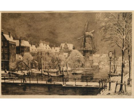 EUG. STENSBURG? (CONTINENTAL, EARLY 20TH CENTURY) 'Coolsingel, Rotterdam in 1912', etching, signed in pencil lower right, tit