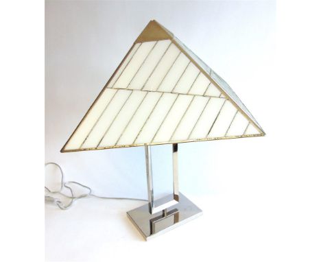 AN ART DECO STYLE TABLE LAMP AND SHADE,  57cm high