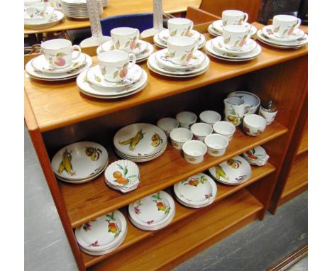 ROYAL WORCESTER 'EVESHAM' PATTERN OVEN TO TABLE WARE comprising: coffee cups and saucers, side plates, cereal bowls, dessert 