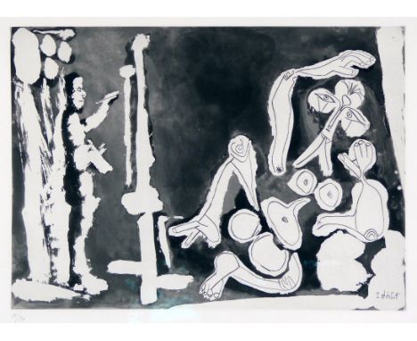 Pablo Picasso (Malaga 1881 – 1973 Mougins)Peintre et Modèle appuyé sur un CoussinRadierung mit Aquatinta. 1964. 27,4 x 38,7 c