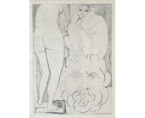 Pablo Picasso (Malaga 1881 – 1973 Mougins)Femme songeuse et inquiète dans l`Atelier de SculptureRadierung. 1933. 26,8 x 19,4 