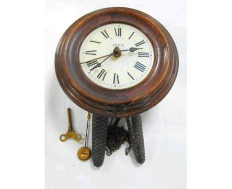 AN EARLY 1900's GERMAN WALL HANGING ALARM CLOCK 