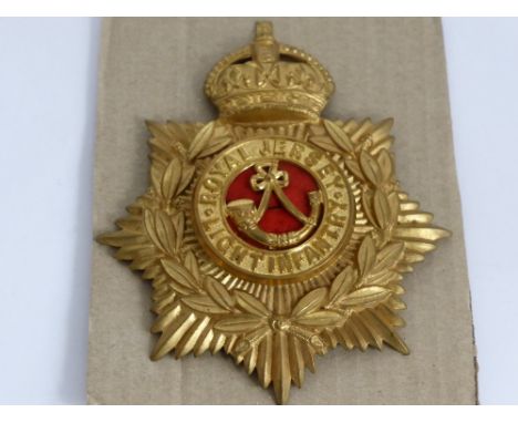 An Original Edwardian Period British Army, Home service helmet plate worn by the Royal Jersey Light Infantry. 