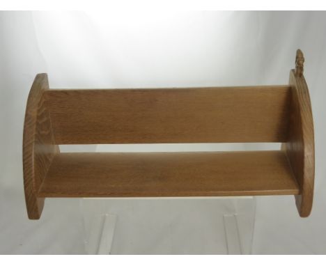 A Wilf "Squirrel Man" Hutchinson Oak Book Trough, with signature squirrel to right hand support, approx 48 x 19 cms