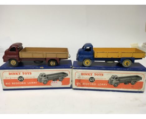 Dinky toys, #522 Big Bedford lorries x2, boxed