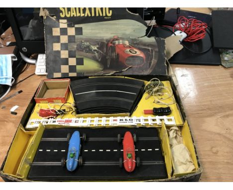 Scalextric, an early set 1960s complete with cars , tatty box