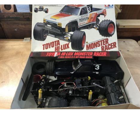 Tamiya, Toyota Hilux monster racer,1:10 scale R/C off road racer