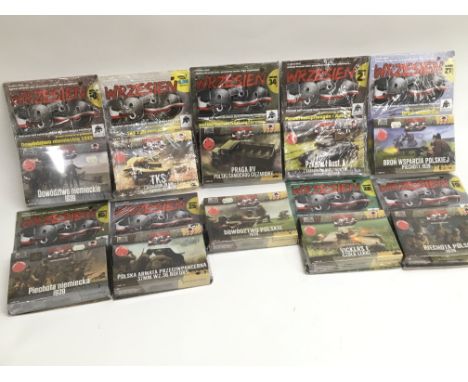 A collection of 1:72 scale, boxed First to Fight - Wrzesien 1939 models and figures