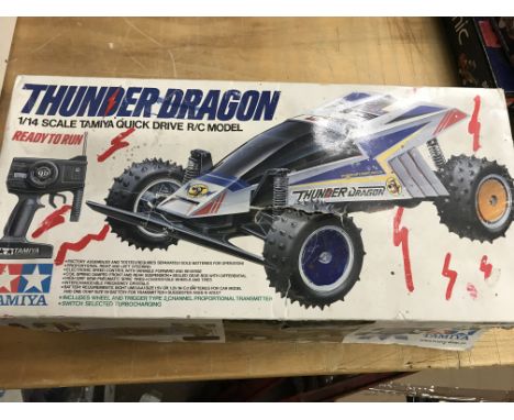 Tamiya, 1:14 scale Thunder dragon RC model, in playworn condition