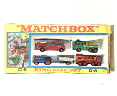 Matchbox, Lesney toys G-8 King size gift set containing K1 Foden tipper, K11 Fordson tractor and trailer, K12 Foden wreck tru