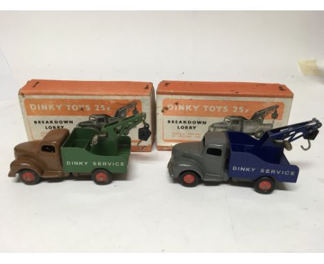 Dinky toys, #25x Breakdown lorry x2, boxed