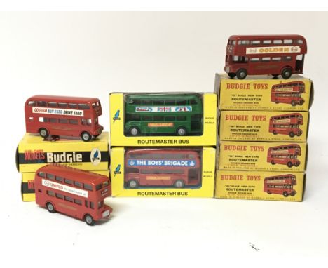 Budgie toys, a collection of boxed Diecast vehicles including Routemaster buses x8