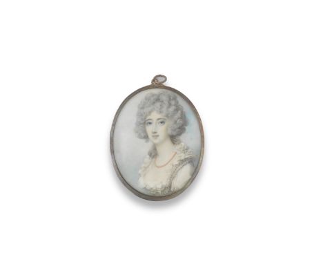 Richard Cosway RA (British, 1742-1821)A portrait miniature of Georgiana Charlotte Cholmondeley née Bertie (1764–1838), when C