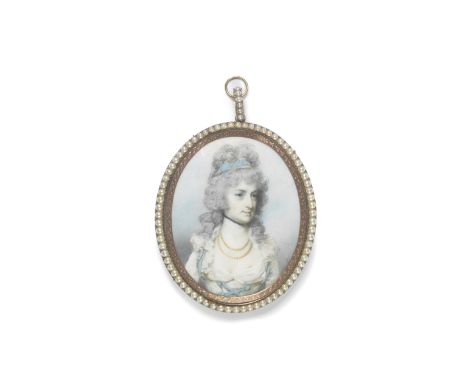 George Engleheart (London 1750-1829)A portrait miniature of a lady, said to be, Frances Doyle née Rainsford (d.1806), wearing