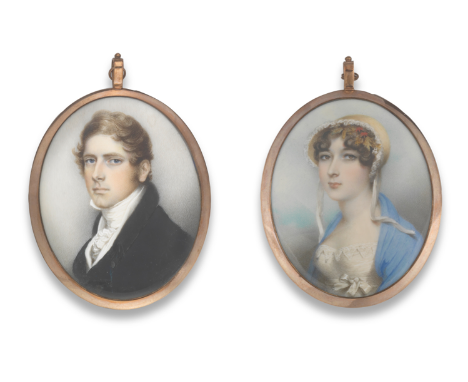 Andrew Plimer (British, 1763-1837)Two portrait miniatures depicting Lieutenant Colonel Edward and Charlotte Archer of Trelask