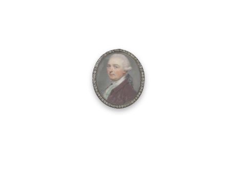 John Smart (British, 1742-1811)A portrait miniature of a gentleman called, Wimburn Sudden Horlock, wearing a brown coat, gree