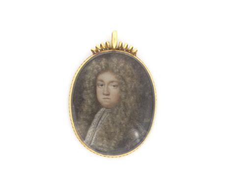 Nicholas Dixon (active Britain, 1660-circa 1708)A portrait miniature of a gentleman, bust-length, in armour. Bodycolour on ve